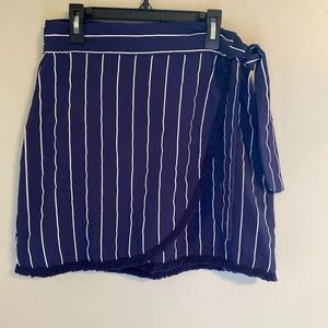 Navy Strip wrap top and skirt set from Libby Story